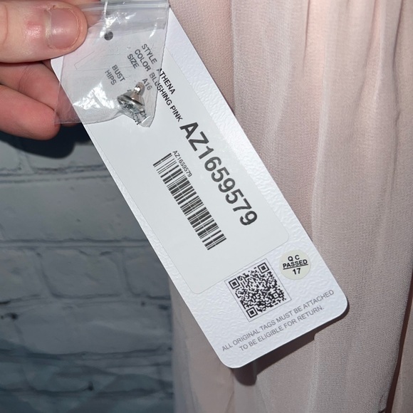 BRAND NWT Azazie Blushing Pink Sleeveless formal dress size 16 - Picture 7 of 16